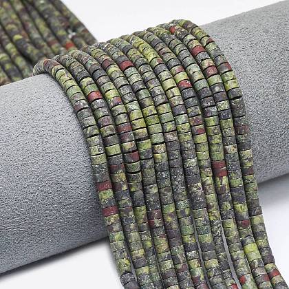 Natural Dragon Blood Jasper Beads Strands G-P575-B21-4x2mm-1
