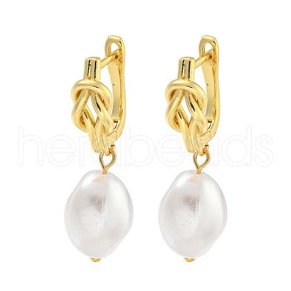 Rack Plating knot Brass Hoop Earrings EJEW-C102-28B-G-1