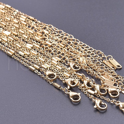 304 Stainless Steel Column Link Chain Necklaces ZK1552-2-1