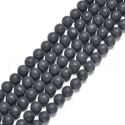 Dyed & Heated Natural Black Agate Beads Strands G-H1617-1