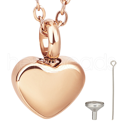CREATCABIN Stainless Steel Urn Ashes Necklace NJEW-CN0001-03RG-1