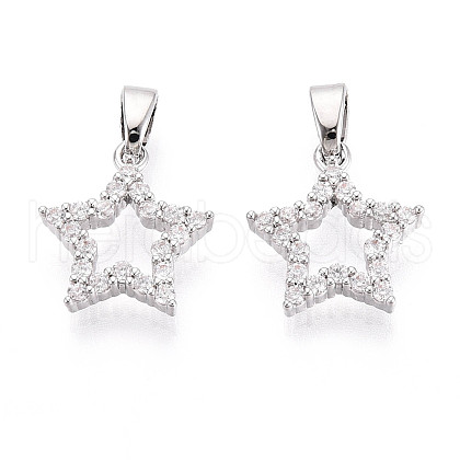Brass Micro Pave Cubic Zirconia Charms KK-N257-62P-1