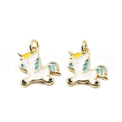 Brass Enamel Charms KK-L237-028G-02-1