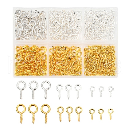 400Pcs Iron Screw Eye Pin Peg Bails IFIN-YW0001-26-1