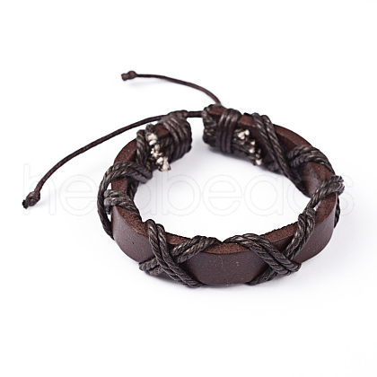 Adjustable Leather Cord Bracelets BJEW-L578-01A-1