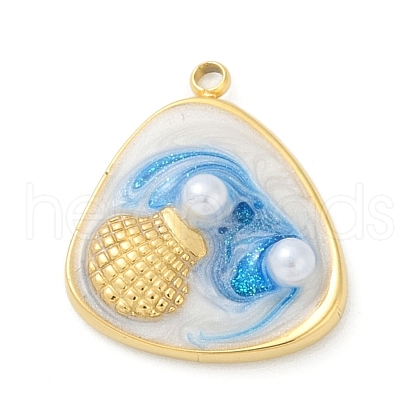 Ocean Theme 304 Stainless Steel Enamel Pendants STAS-Q352-03G-E-1