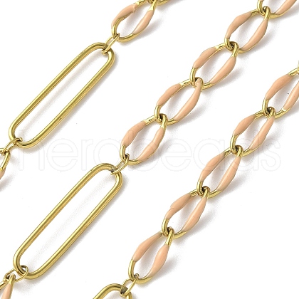 304 Stainless Steel Enamel Figaro Chains CHS-U003-02G-04-1