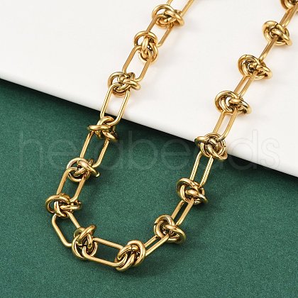 304 Stainless Steel Kont Link Chain Necklace for Men Women NJEW-P269-02G-1