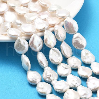 Natural Baroque Keshi Pearl Beads Strands PEAR-B004-16F-02A-01-1