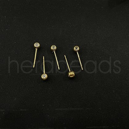 Rack Plating Brass Stud Earring Findings KK-WH0052-03G-1