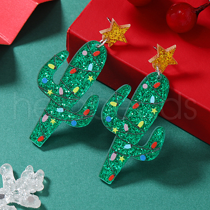Festive Christmas Acrylic Stud Earrings for Holiday Season Celebration KD3160-6-1