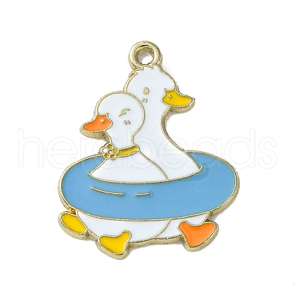 Light Gold Tone Alloy Enamel Pendants ENAM-C013-01B-1