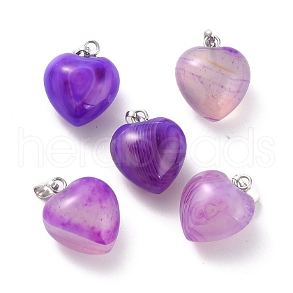 Natural Dyed & Heated Agate Pendants G-I311-A35-1