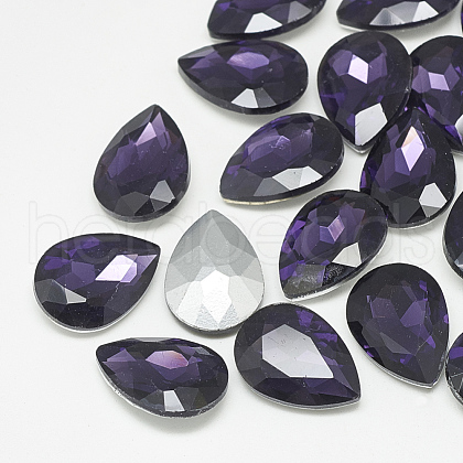 Pointed Back Glass Rhinestone Cabochons RGLA-T081-18x25mm-16-1