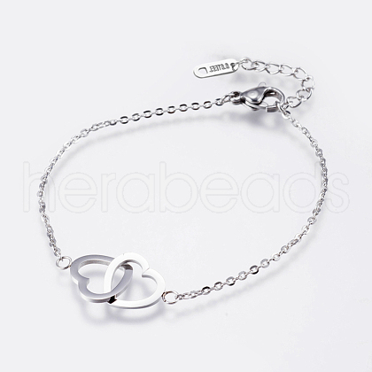 Tarnish Resistant 304 Stainless Steel Link Bracelets BJEW-F311-02P-1