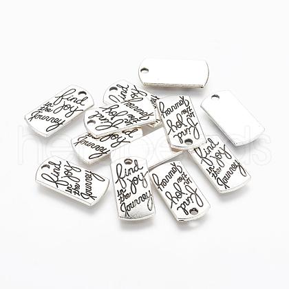 Tibetan Style Alloy Rectangle Pendants TIBEP-Q043-049-RS-1