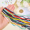 GOMAKERER 21 Strands 21 Colors Opaque Solid Color Glass Beads Strands EGLA-GO0001-03-3