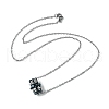 Braided Glass Seed Bead Column Pendant Necklaces NJEW-MZ00037-02-4