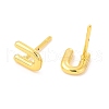 Brass Hollow Out Initial Letter Stud Earrings for Women EJEW-A044-01G-U-2