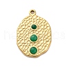 304 Stainless Steel Natural Green Aventurine Pendants STAS-H235-09G-03-1
