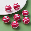 Opaque Striped Acrylic Beads MACR-S373-27C-03-6