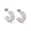 Non-Tarnish 304 Stainless Steel Curb Chains Wrap Stud Earrings EJEW-G314-03A-P-1