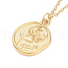 Ion Plating(IP) 304 Stainless Steel Rose Coin Pendant Necklace for Women NJEW-F294-09G-1