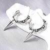 C-Shaped with Cone Brass Stud Earrings EJEW-S261-06G-2