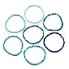 7Pcs Dyed Round Natural Gemstone Beaded Stretch Bracelets for Women BJEW-JB11623-3