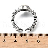 Brass Micro Pave Cubic Zirconia Cuff Rings RJEW-D313-02PG-5