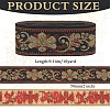 National Style Polyester Jacquard Flower Ribbon for Garment Accessories OCOR-WH0097-41-2