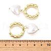 Brass ABS Plastic Pearl Hoop Earrings for Women EJEW-G430-05G-5