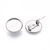 304 Stainless Steel Brooch Cabochon Settings STAS-E547-08C-P-2