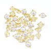 Brass Micro Pave Cubic Zirconia Links KK-F764-16G-2
