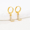 Brass Micro Pave Clear Cubic Zirconia Hoop Earrings FS-WGAF6E5-19-1