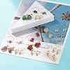 3 Pairs 3 Style Natural Gemstone Chips Beaded Cluster Dangle Stud & Leverback Earrings EJEW-JE04895-2