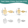 Unicraftale 24Pcs 4 Style 304 Stainless Steel Pendants STAS-UN0048-31-3