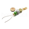 Sunflower Silicone & Natural Wood Beads Pendant Decorations HJEW-JM03080-03-5