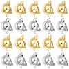 SUNNYCLUE 32Pcs 2 Colors Half Round Brass Clip-on Earring Findings KK-SC0004-21-1