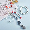 20Pcs Luminous Cube Letter Silicone Beads 12x12x12mm Square Dice Alphabet Beads with 2mm Hole Spacer Loose Letter Beads for Bracelet Necklace Jewelry Making JX437U-5