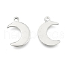 Crescent Moon Stainless Steel Charms Pendants X-STAS-Q168-06-1