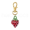 Glass Seed Beaded Strawberry Pendant Decoration HJEW-MZ00160-04-2