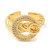 Flat Round Cubic Zirconia Open Cuff Rings RJEW-U008-37G-2