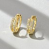 Brass Micro Pave Clear Cubic Zirconia Hoop Earrings EJEW-D311-108G-1