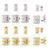 20Pcs 4 Style Brass Filigree Box Clasps KK-PJ0001-15-3