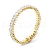 Rack Plating Brass Cubic Zirconia Oval Bangle for Women BJEW-M298-04G-3
