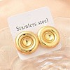 Flat Round 304 Stainless Steel Stud Earrings EJEW-A125-60G-1