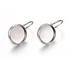 Tarnish Resistant 304 Stainless Steel Leverback Earring Settings X-STAS-F191-03P-10mm-1