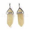 Dark Khaki Watermelon Stone Glass Pointed Pendants G-K329-24P-2