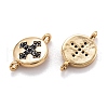 Brass Micro Pave Clear Cubic Zirconia Beads Links Connectors X-ZIRC-M114-34G-2